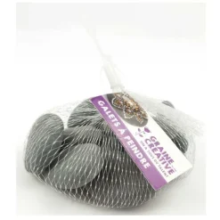 GRAINE CRÉATIVE - 5 galets à peindre - gris foncé