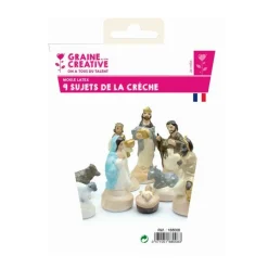 GRAINE CRÉATIVE - 9 moules en latex santons - crèche de noël