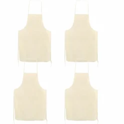 GRAINE CRÉATIVE - 4 tabliers adulte en coton blanc cassé 90 x 60 cm