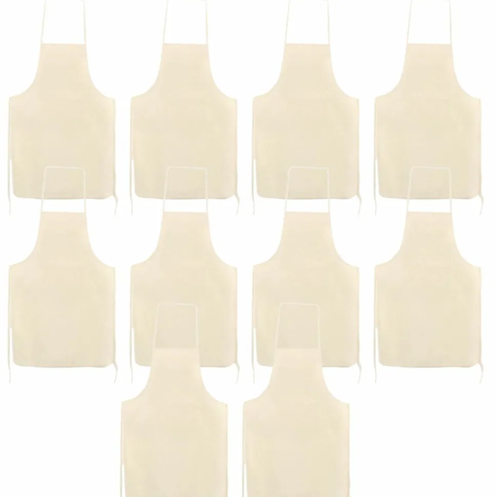 GRAINE CRÉATIVE - 10 tabliers adulte en coton blanc cassé 90 x 60 cm