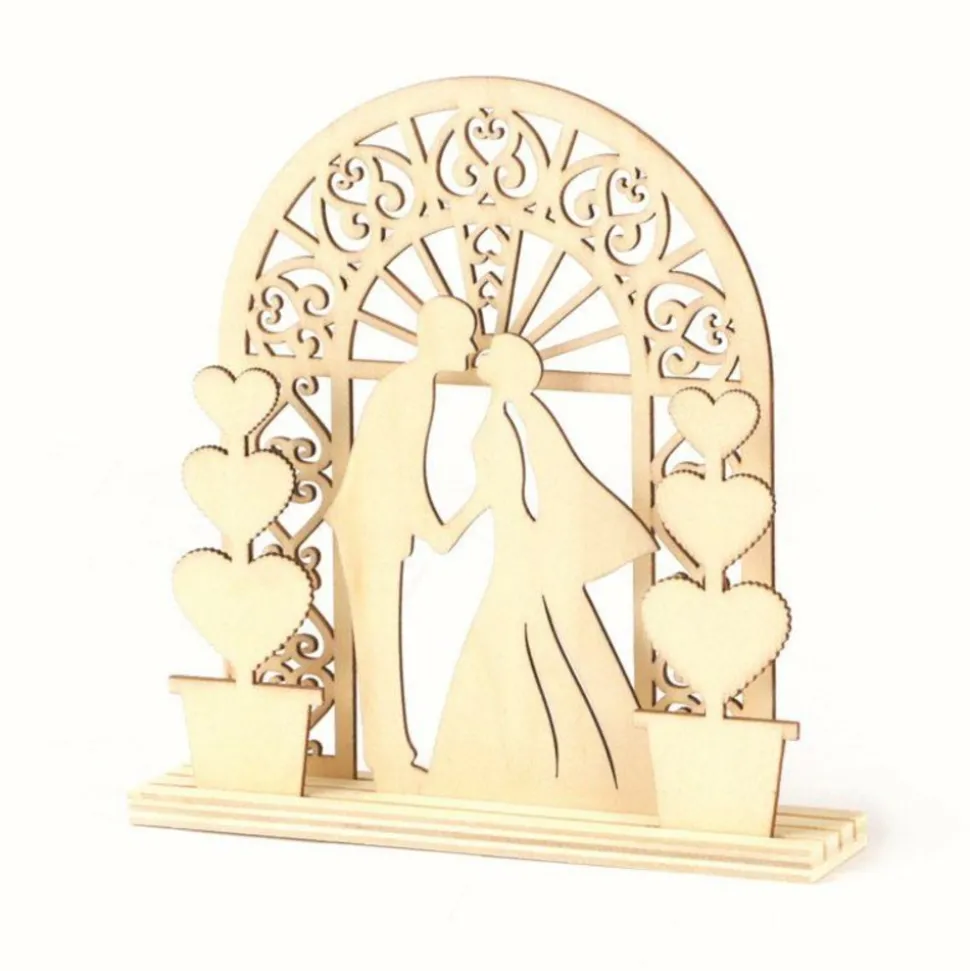 GRAINE CRÉATIVE - Arche de mariage en bois à monter 19 x 18 x 4 cm