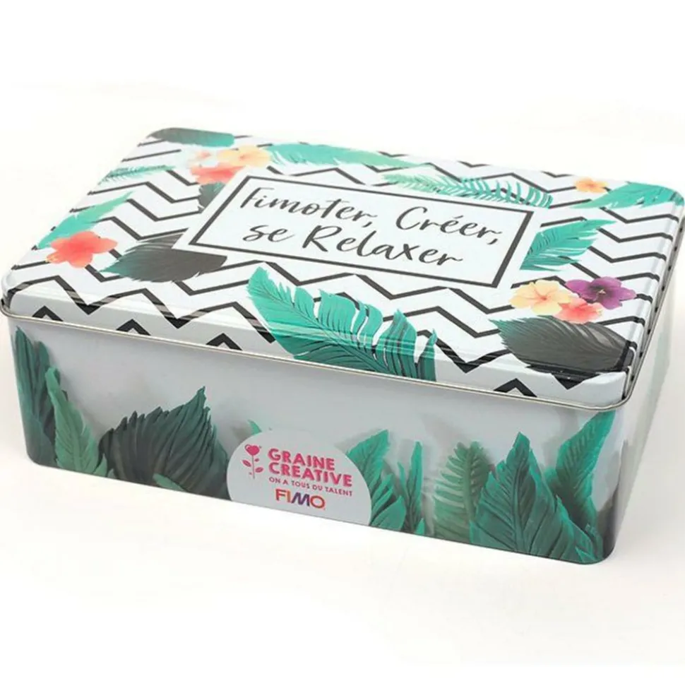 GRAINE CRÉATIVE - Boîte métallique pâte polymère - tropical