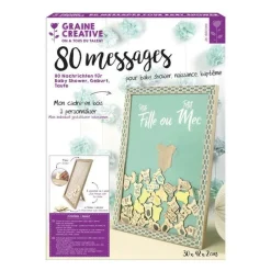 GRAINE CRÉATIVE - Cadre à messages - baby shower naissance - 42 x 30 x 2 cm