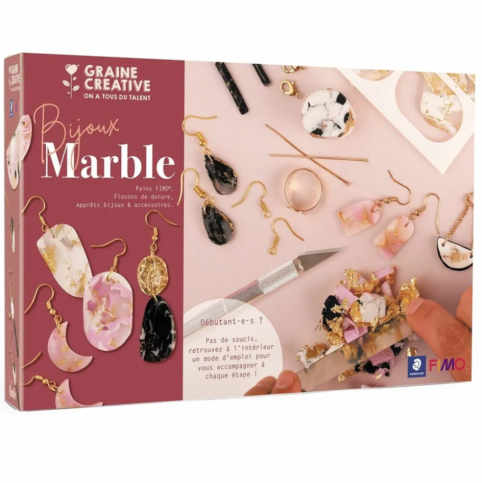 GRAINE CRÉATIVE - Coffret diy bijoux marbrés