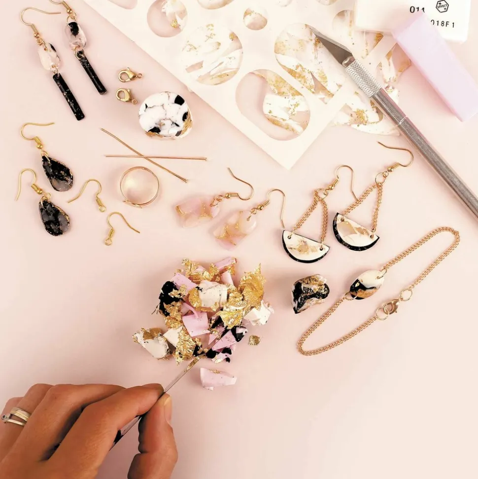 GRAINE CRÉATIVE - Coffret diy bijoux marbrés