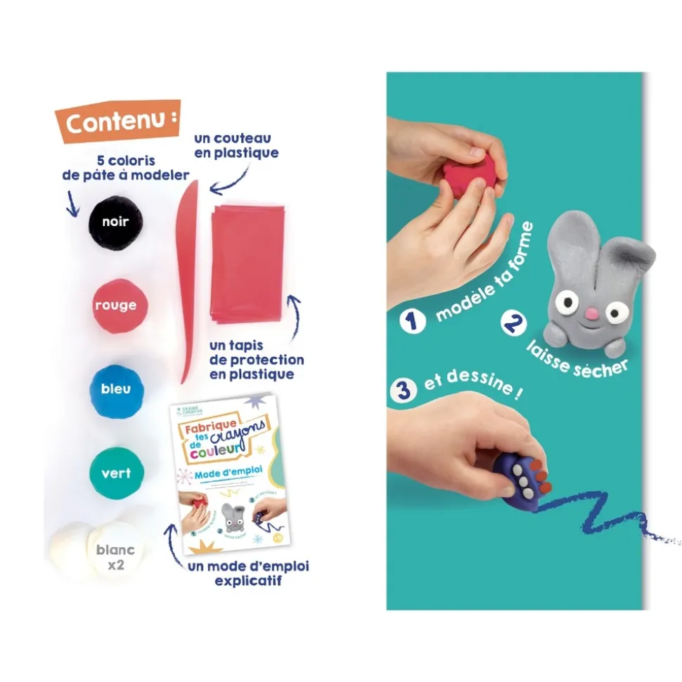 GRAINE CRÉATIVE - Coffret diy je fabrique mes crayons de couleurs