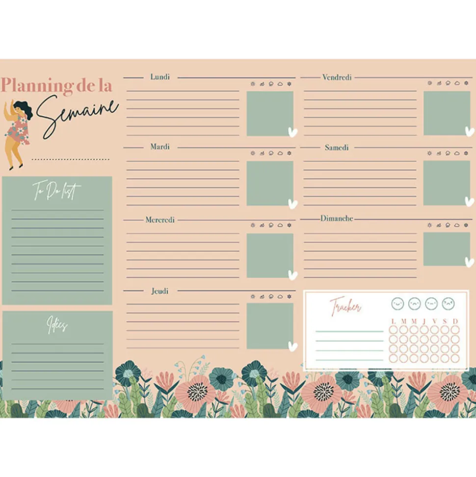 GRAINE CRÉATIVE - Planning de la semaine - magnétique - format a4