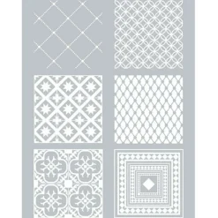 GRAINE CRÉATIVE - Pochoir pâte polymère carreaux de ciment 11,4 x 15,3 cm