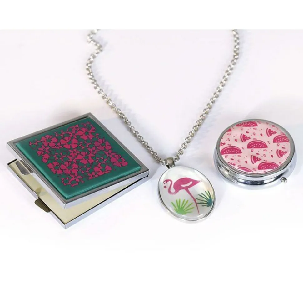 GRAINE CRÉATIVE - Pochoir pâte polymère tropical 11,4 x 15,3 cm