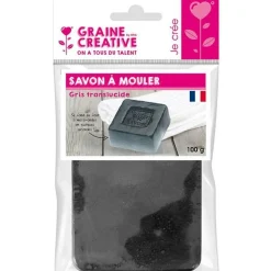 GRAINE CRÉATIVE - Savon à mouler 100 g - translucide gris
