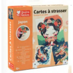GRAINE CREATIVE - 3 cartes a strasser - japon