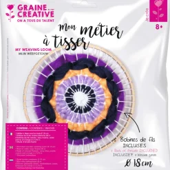 GRAINE CREATIVE - Kit Métier à tisser D18cm (5 bobines incluses)