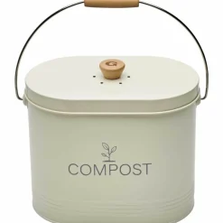 GUILLOUARD - Composteur de cuisine ovale en métal avec filtre 7 litres