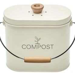 GUILLOUARD - Composteur de cuisine ovale en métal avec filtre 3 litres