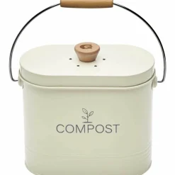 GUILLOUARD - Composteur de cuisine ovale en métal avec filtre 3 litres