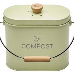 GUILLOUARD - Composteur de cuisine ovale en métal avec filtre 3 litres