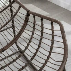 GUTENT - Chaise berçante d'extérieur, chaise berçante en osier surdimensionnée, porche avant, jardin, arrière-cour, terrasse, grise.