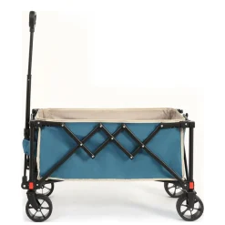 GUTENT - Chariot pliable jardin, roues tout-terrain, poignée réglable, bleu