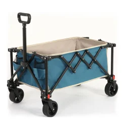 GUTENT - Chariot pliable jardin, roues tout-terrain, poignée réglable, bleu