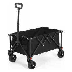 GUTENT - Chariots pliants, chariot pliant avec roues tout terrain, chariots de jardin robustes avec poignée réglable, noir