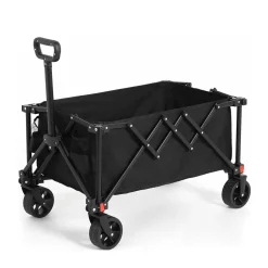 GUTENT - Chariots pliants, chariot pliant avec roues tout terrain, chariots de jardin robustes avec poignée réglable, noir