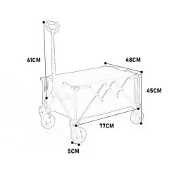 GUTENT - Chariots pliants, chariot pliant avec roues tout terrain, chariots de jardin robustes avec poignée réglable, noir