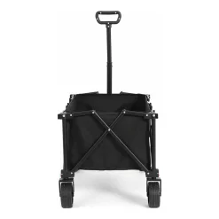 GUTENT - Chariots pliants, chariot pliant avec roues tout terrain, chariots de jardin robustes avec poignée réglable, noir