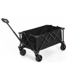GUTENT - Chariots pliants, chariot pliant avec roues tout terrain, chariots de jardin robustes avec poignée réglable, noir
