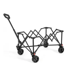 GUTENT - Chariots pliants, chariot pliant avec roues tout terrain, chariots de jardin robustes avec poignée réglable, noir