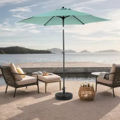 GUTENT - Parasol à manivelle,grand parapluie double face pour l'extérieur,vert clair