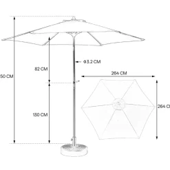 GUTENT - Parasol à manivelle,grand parapluie double face pour l'extérieur,vert clair