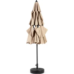 GUTENT - Parasol à manivelle,parasol extérieur double face rectangle grand,kaki