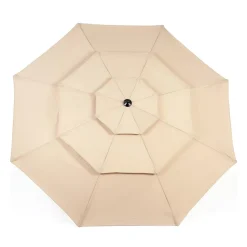 GUTENT - Parasol à manivelle,parasol extérieur double face rectangle grand,kaki