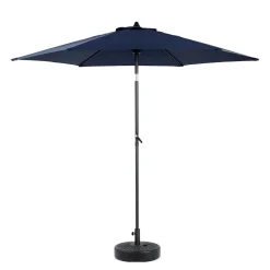 GUTENT - Parasol à manivelle,grand parapluie double face pour l'extérieur,bleu marine
