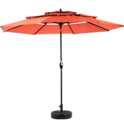 GUTENT - Parasol à manivelle,parasol extérieur double face rectangulaire grand,orange