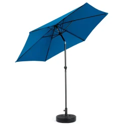 GUTENT - Parasol à manivelle,grand parapluie double face pour l'extérieur,bleu