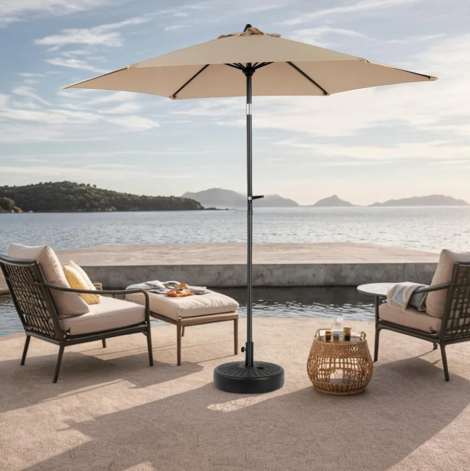 GUTENT - Parasol à manivelle,grand parapluie double face pour l'extérieur,kaki