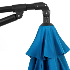 GUTENT - Parasol à manivelle,grand parasol double face rectangulaire,bleu