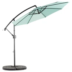 GUTENT - Parasol à manivelle,grand parasol double face rectangulaire,vert clair
