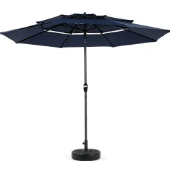 GUTENT - Parasol à manivelle,parasol extérieur double face rectangulaire grand,bleu marine