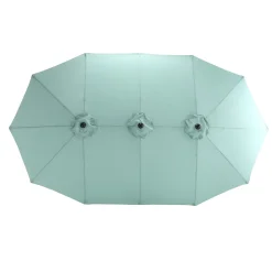 GUTENT - Parasol double face rectangulaire grand avec manivelle,vert clair