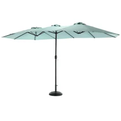 GUTENT - Parasol double face rectangulaire grand avec manivelle,vert clair
