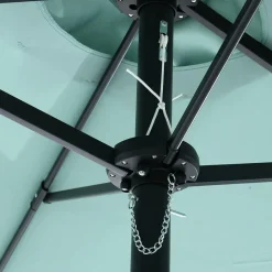 GUTENT - Parasol double face rectangulaire grand avec manivelle,vert clair