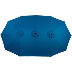 GUTENT - Parasol double face rectangulaire grand avec manivelle,bleu foncé