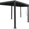 HABITAT ET JARDIN - Pergola bioclimatique "windsor" en aluminium - 3 x 6 m - gris