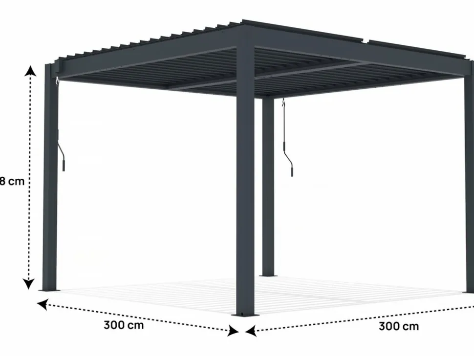 HABITAT ET JARDIN - Pergola bioclimatique en aluminium "windsor" - 3 x 3 m - anthracite