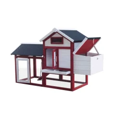 HABRITA - Poulailler standard bi-corps pour 3 poules avec pondoir - 152x62x92 cm