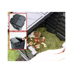 HECHT - H 3060 composteur pour jardin 360l déchets de pelouse boite de compostage 69 x 69 x 84 cm