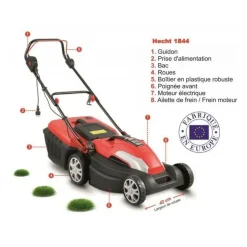 HECHT - H 1844 tondeuse a gazon electrique 1800 w 3300 u/min