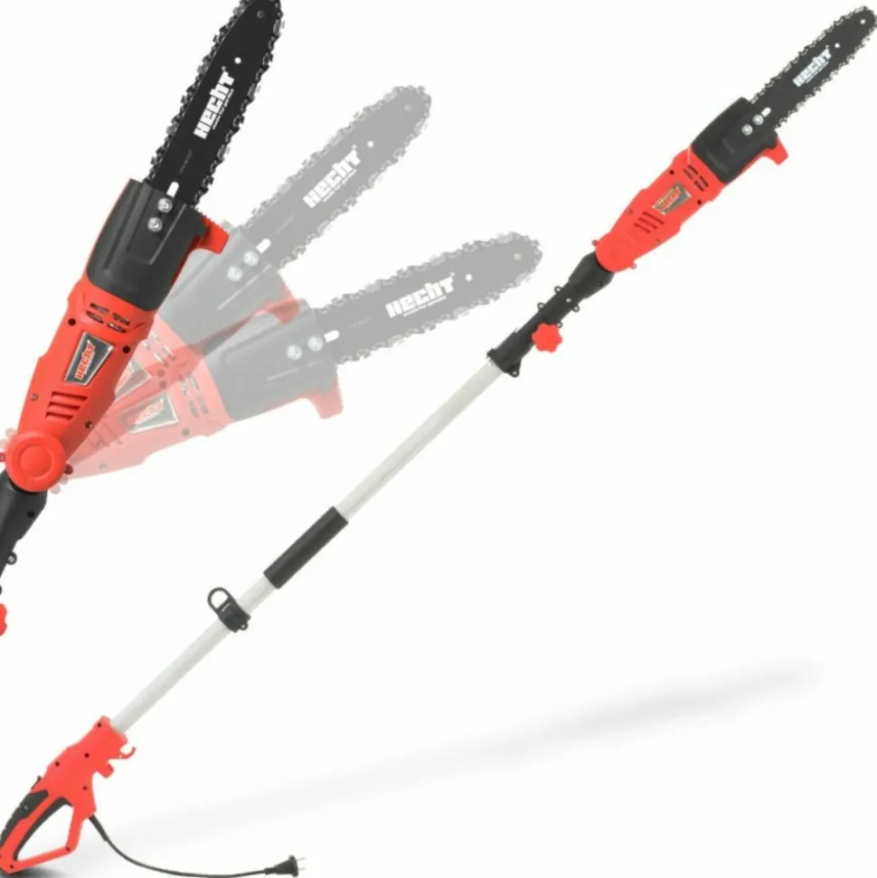 HECHT - H 971 w scie a ébrancher tronçonneuse avec manche télescopique 2,80m et tête de coupe rotative